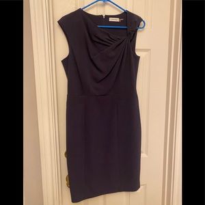 Calvin Klein size 6 purple fitted work dress
